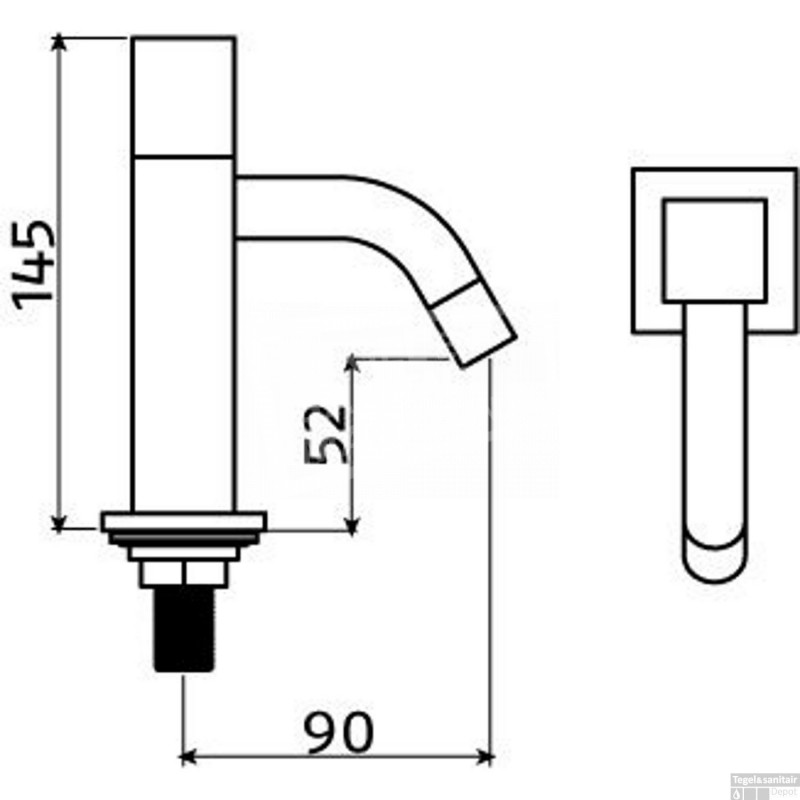 Fonteinkraan Clou Freddo 5 9x145cm Chroom TSM