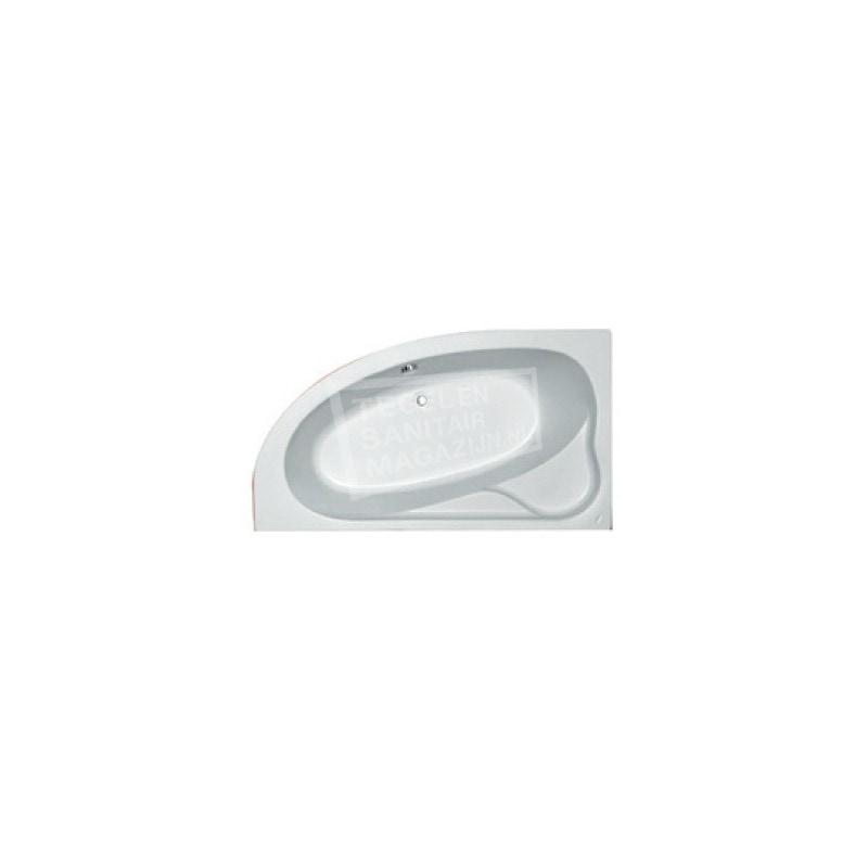 Plieger Cyprus hoekbad acryl ruimtebesparend 160x90x43.5cm links met poten wit