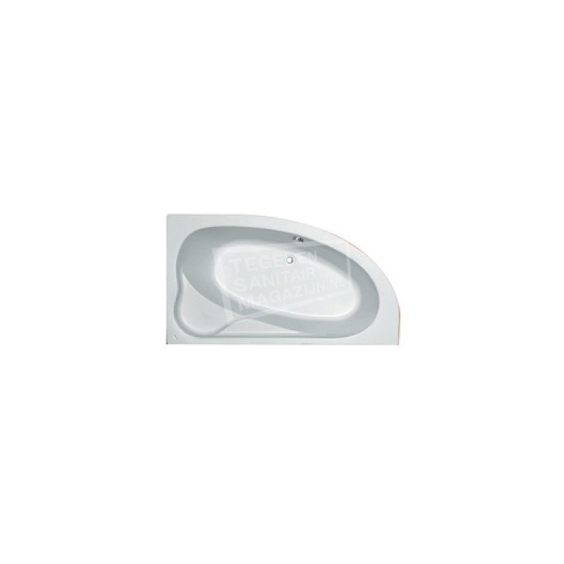 Plieger Cyprus hoekbad acryl ruimtebesparend 160x90x43.5cm rechts met poten wit