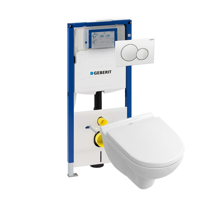 Villeroy & Boch O.novo direct flush toiletset met Geberit UP320 en Sigma01 bedieningspaneel TSM