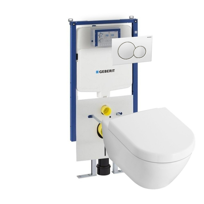 Geberit & Boch Subway Compact toiletset en Sigma01 bedieningspaneel - Sanitair.nl